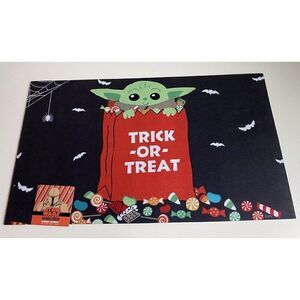 Star Wars Baby Yoda Rubber Mat Grogu Halloween Trick Or Treat Mandalorian NEW